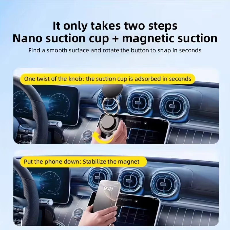 Newest 360 Degree Rotating Magnetic Mobile Phone Holder Vacuum Suction Cup Strong Magnetic Adsorption Car Phone Stand
