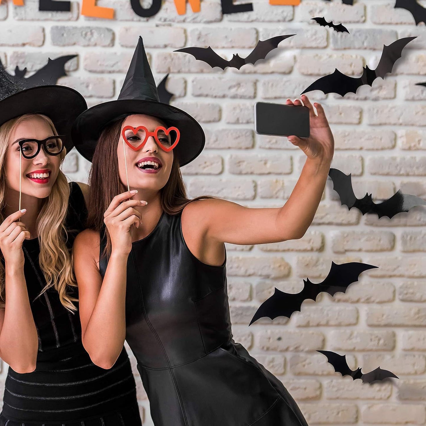 3D Bat Wall Decoration 88 Pieces DIY Bat Halloween Decoration Stickers