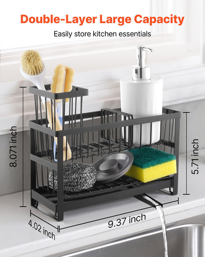 Kitchen Sink Caddy Organizer Sponge Holder For Kitchen EssentialsStorage