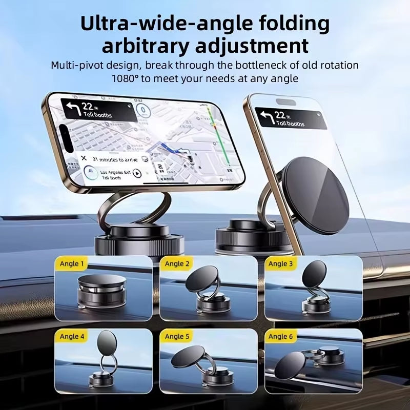 Newest 360 Degree Rotating Magnetic Mobile Phone Holder Vacuum Suction Cup Strong Magnetic Adsorption Car Phone Stand